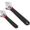 Hyper Tough 2-Piece Adjustable Wrench Set – 6" & 8", Steel Construction with Comfort Grip Handles