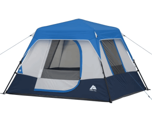 Ozark Trail 8' x 7' 4-Person Instant Cabin Tent with LED Lighted Hub, 19 lbs