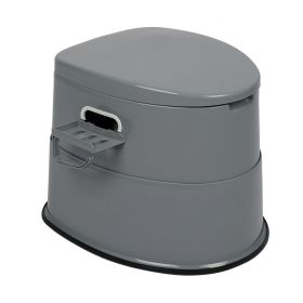 Portable Toilet Premium Version with Non Slip Mat Gray Camping Commode Travel Toilet for Adults and Kids Outdoor Emergency Bathroom Solution for Hikin