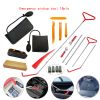18pcs Car Tools Kit with 4 long reach grabbers, 2 air bag pumps, 4 trim removal tools, 4 fastener nuts, 2 wrenches, 1 injury free wedge
