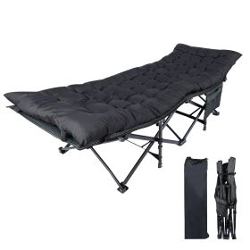 cAdults, Foldable Outdoor with Portable Bag, Bed Lightweight Sleeping Cots for Camping, Easy to Set up, Black
