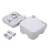 Lightweight Portable Toilet, 2.6 Gallon Flushable Camping Toilet, Sanitary Outdoor Travel Toilet for Tents Boats Semi Trucks RV Campers, Gray XH