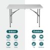 4ft Folding Table Outdoor Indoor Heavy Duty Portable Table with Carrying Handle for Camping Picnic Party