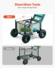 Rolling Garden Seat with Wheel 400LB Heavy Duty Metal Garden Cart with Storage