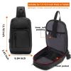 Sling Bag for MenBlack Crossbody Bag with USB Charging Port Fits 10.2 inch iPad Casual Daypack