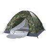 Camouflage Camping Tent for 3 to 4 Person Portable Outdoor Shelter with Silver Coated Fabric and Fiberglass Poles Lightweight Waterproof Foldable Tent