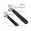 Hyper Tough 2-Piece Adjustable Wrench Set – 6" & 8", Steel Construction with Comfort Grip Handles