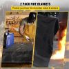 VEVOR Fire Blankets, 2 Pack Welding Blankets, 6' x 10' Fire Suppression Blanket, 1022 Â°F Flame Retardant Blanket, Black Fire Emergency Blankets