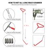 18pcs Car Tools Kit with 4 long reach grabbers, 2 air bag pumps, 4 trim removal tools, 4 fastener nuts, 2 wrenches, 1 injury free wedge
