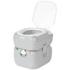 Outsunny Portable Toilet for Adults 5.8 Gallon, Porta Potty with Level Indicator, T-Type Water Outlets and Anti-Leak Handle Pump for Camping, Boating