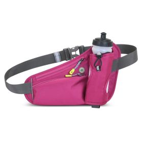 Outdoor Sports Mountaineering Water Bottle Waist Bag (Type: Waist Bag, Color: Rose Red)