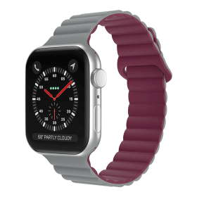 Magnetic Suction Loop Watch Strap (Color: Greywine red)
