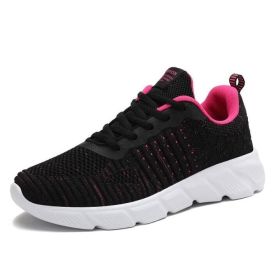 Mesh Lace Up Lightweight Shoes Sneakers (Color: Rose, size: 7.5)