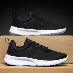 Women's Lace Up Mesh Breathable Lightweight Running Shoes Sneakers (Color: Black, size: US-6.5)