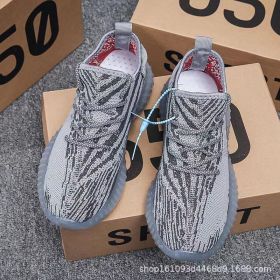 2023 Men's Sports Running Shoes Breathable And Anti Slip Sports Shoes 350v2 Jelly Sole Sports And Leisure (Color: Gray zebra, size: 43)
