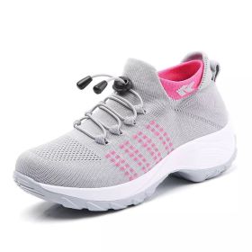 Women Walking Shoes Sock Sneakers (Color: gray, size: 6)