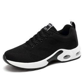 Women Slip-on Walking Shoes Mesh Sneakers (Color: Black, size: 8)