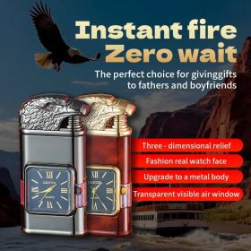 "Magic Dual Flame Lighter â€“ Adjustable Jet/Soft Flame â€“ Perfect Gift for Men (Butane Not Included)" (Color: Red)
