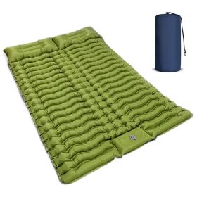 Single Inflatable Camping Mattress with Built in Pillow and Foot Pump Lightweight Sleeping Pad for Backpacking Hiking Travel and Tent Easy to Inflate (Color: 2-Green)