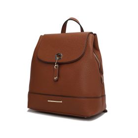 MKF Collection Laura Vegan Leather Backpack by Mia K (Color: Cognac, material: Vegan Leather)