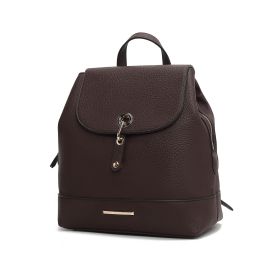 MKF Collection Laura Vegan Leather Backpack by Mia K (Color: coffee, material: Vegan Leather)