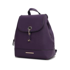 MKF Collection Laura Vegan Leather Backpack by Mia K (Color: Purple, material: Vegan Leather)