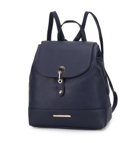 MKF Collection Laura Vegan Leather Backpack by Mia K (Color: Navy, material: Vegan Leather)