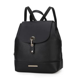 MKF Collection Laura Vegan Leather Backpack by Mia K (Color: Black, material: Vegan Leather)