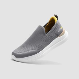 FitVille Men's BriskWalk Recovery Slip-On Shoes - Grey (Width: EXTRA WIDE/4E, size: 14)