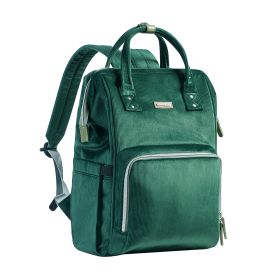 SUNVENO Velvet Stitching Diaper Bag Backpack Large Capacity Tote Shoulder Nappy Bag Organizer for Baby Care with Insulated Pockets,Waterproof Fabric (Color: Olive)