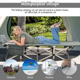 28.5 Inch Extra Wide Sleeping Cot for Adults with Carry Bag (Color: gray)