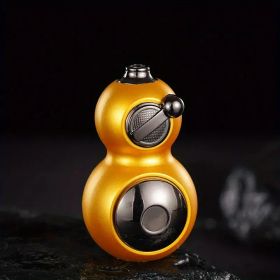 "Metal Windproof Lighter â€“ Rotating Gourd Design with Green Flame â€“ Perfect Father's Day Gift" (Color: gold)