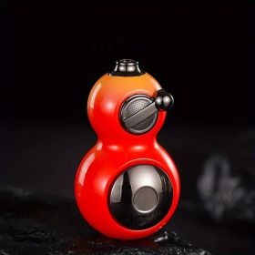 "Metal Windproof Lighter â€“ Rotating Gourd Design with Green Flame â€“ Perfect Father's Day Gift" (Color: Red)