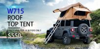 tthe roof tent with 280TC 2000 waterproof lattice cloth for using as a Camping Necessity A Mobile Home