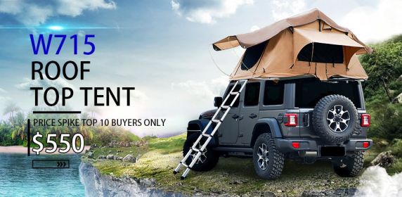 tthe roof tent with 280TC 2000 waterproof lattice cloth for using as a Camping Necessity A Mobile Home (Color: as picture)